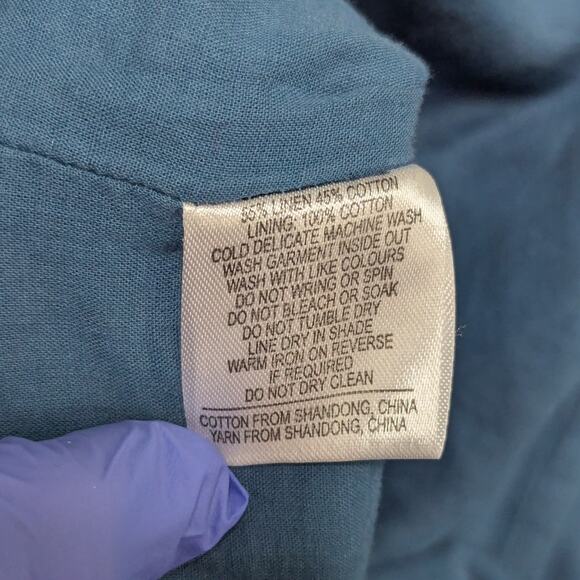 Princess Highway Modcloth Gina Floral Linen Skirt A-Line Womens 10 Blue Pink - Picture 5 of 5